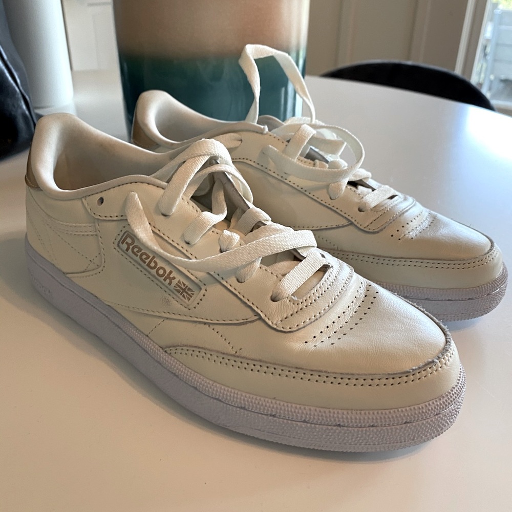 Reebok Gold and White Club C85
